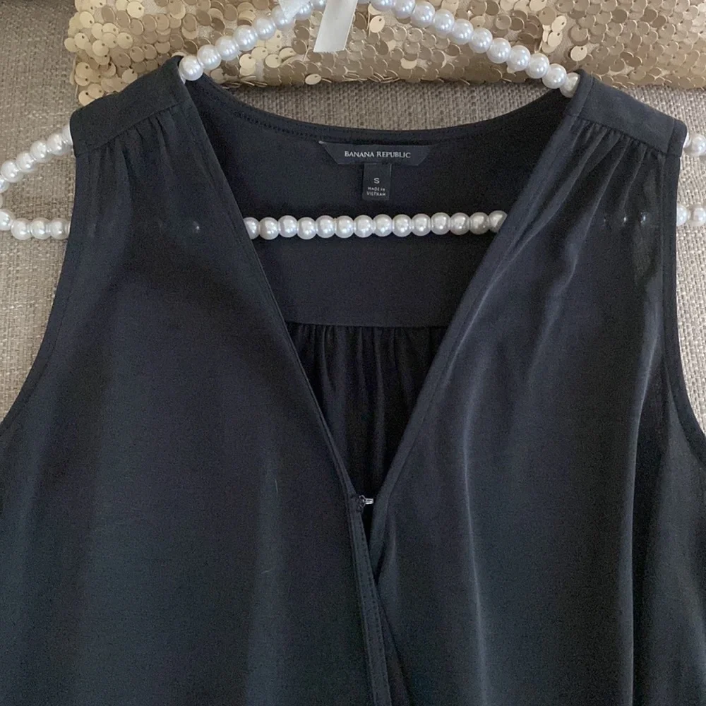 Banana Republic Sandwash Wrap Top Black Size S